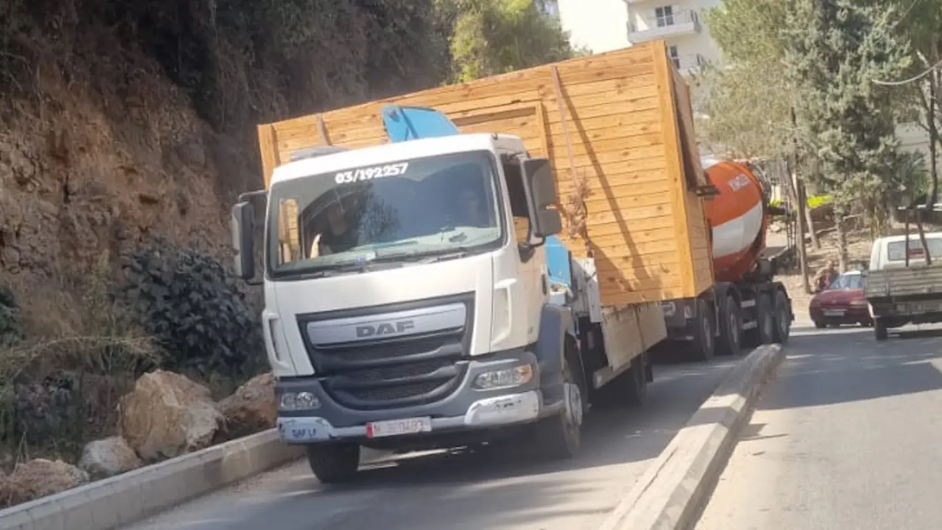 Prefabricated home transported and placed on its foundation in Lebanon